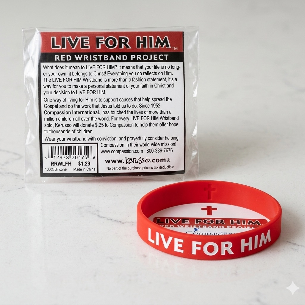 Russ Red Live For Him Wristband 8$